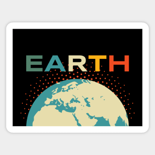 Planet Earth Retro Sticker
